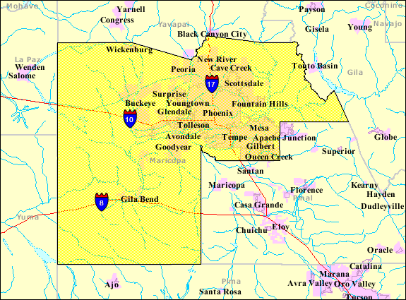Zip Code Map Of Maricopa County Map 5287